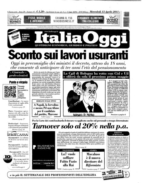 Italia oggi : quotidiano di economia finanza e politica